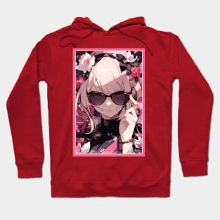 Aesthetic Anime Girl Pink Rosa Black | Quality Aesthetic Anime Design | Chibi Manga Anime Art Hoodie